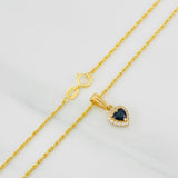 Set Cadena Lazo + Dije Halo Corazon / 1.85g / 45cm Oro Amarillo 18K
