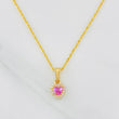 Set Cadena Lazo + Dije Halo Corazon / 1.75g / 45cm Oro Amarillo 18K