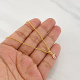 Set Cadena Lazo + Dije Halo Corazon / 1.8g / 45cm Oro Amarillo 18K