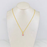 Set Cadena Lazo + Dije Halo Corazon / 1.8g / 45cm Oro Amarillo 18K