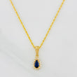 Set Cadena Lazo + Dije Halo Lagrima / 1.7g / 50cm Oro Amarillo 18K
