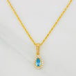 Set Cadena Lazo + Dije Halo Lagrima / 1.75g / 50cm Oro Amarillo 18K