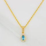 Set Cadena Lazo + Dije Halo Lagrima / 1.75g / 50cm Oro Amarillo 18K