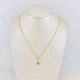 Set Cadena Lazo + Dije Halo Lagrima / 1.6g / 45cm Oro Amarillo 18K