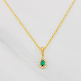 Set Cadena Lazo + Dije Halo Lagrima / 1.6g / 45cm Oro Amarillo 18K