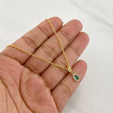 Set Cadena Lazo + Dije Halo Lagrima / 1.6g / 45cm Oro Amarillo 18K