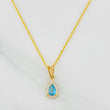 Set Cadena Lazo + Dije Halo Lagrima / 1.95g / 45cm Oro Amarillo 18K