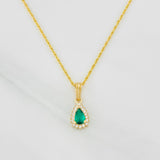 Set Cadena Lazo + Dije Halo Lagrima / 2g / 45cm Oro Amarillo 18K