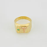 Anillo Cristo 1.9g / T3 1/4 Dos Oros Amarillo Rosa 18K
