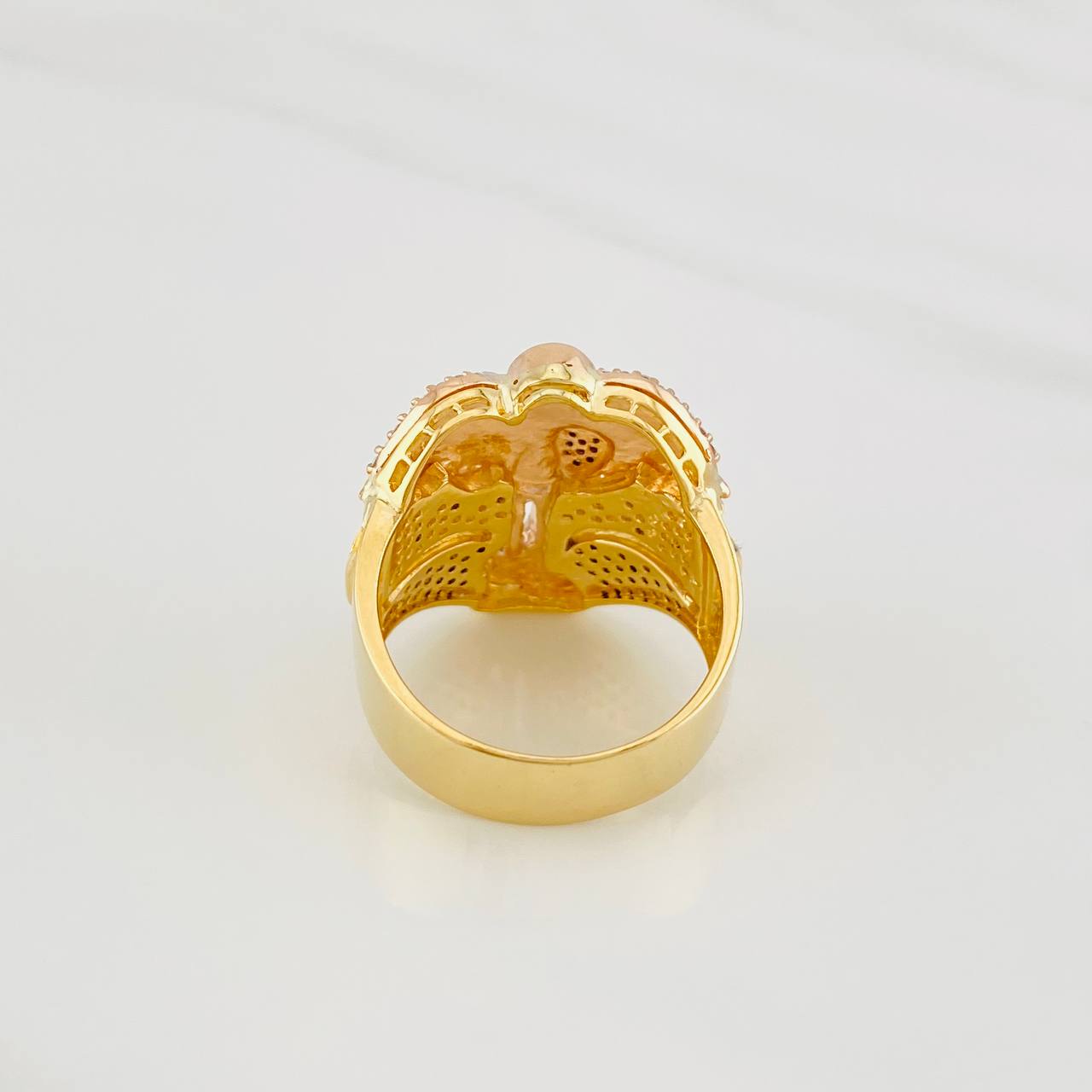 Anillo Arcángel San Miguel 12.3g / T10 3/4 Tres Oros 18K