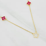 Cadena Aro Seguido Flor 4.65g / 50cm / 1.4mm Oro Amarillo 18K