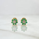 Topos Septima Flor 1gr / Esmeraldas 22pts Diamante 1pts Oro Amarillo 18K (Joya)