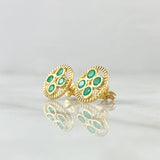 Topos Aro Tetra Mosaical 2.9gr / Esmeraldas 53pts Oro Amarillo 18K (Joya)