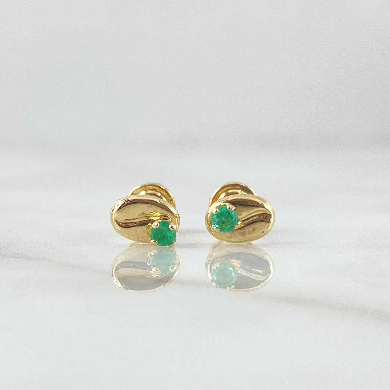 Topos Grano De Café 0.8gr / 4.2mm Esmeralda 7pts Oro Amarillo 18K (Joya) ©