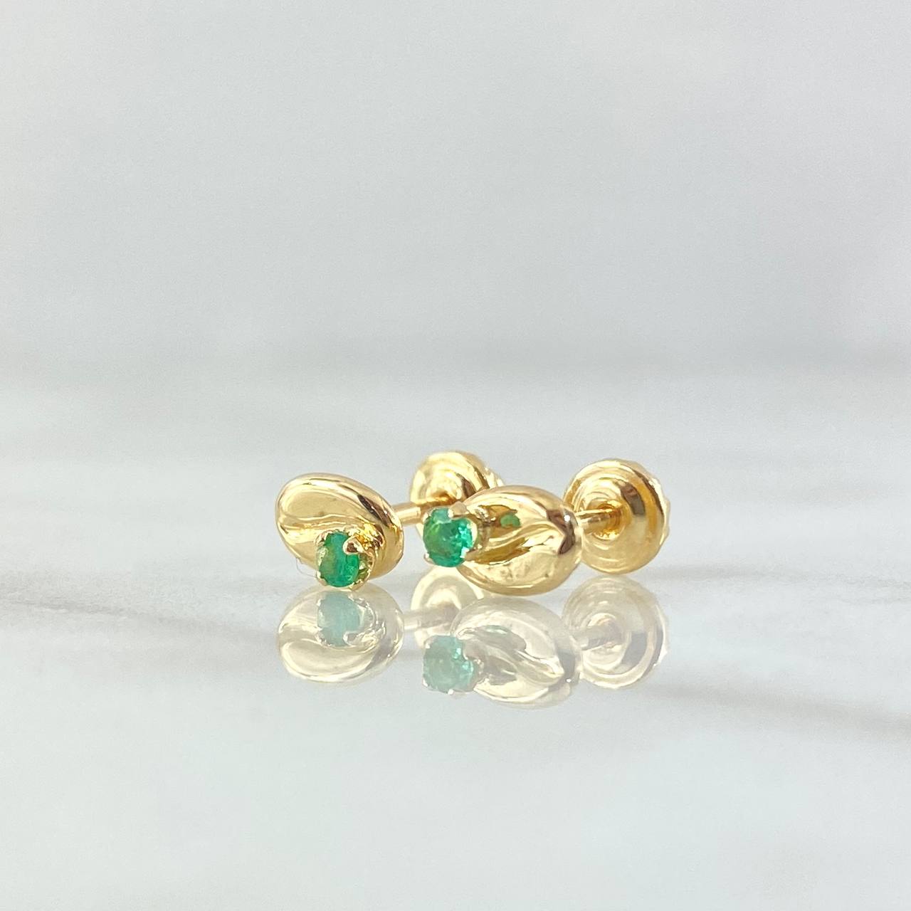 Topos Grano De Café 0.8gr / 4.2mm Esmeralda 7pts Oro Amarillo 18K (Joya) ©