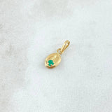Dije Grano De Café 0.35gr / 1.3cm / Esmeralda 5pts Oro Amarillo 18K (Joya) ©