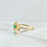 Anillo Corazón Vacío 1.45gr / T6 3/4 / Esmeralda 12pts Oro Amarillo 18K (Joya)