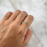Anillo Corazón Vacío 1.4gr / T6 1/2 / Esmeralda 12pts Oro Amarillo 18K (Joya) ©