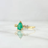 Anillo Marquesa Minimal 1.35gr / T6 3/4 / Esmeralda 58pts Diamantes 5pts Oro Amarillo 18K (Joya) ©