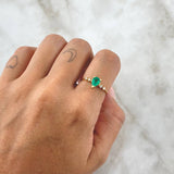 Anillo Marquesa Minimal 1.35gr / T6 3/4 / Esmeralda 58pts Diamantes 5pts Oro Amarillo 18K (Joya) ©