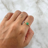 Anillo Flor Driada 1.35gr / T7 1/4 / Esmeraldas 7pts Oro Amarillo 18K (Joya)