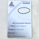 Pulso Tennis 8gr / 19cm / 2.3mm Esmeraldas 2.76 Qts Oro Amarillo 18K (Joya) ©