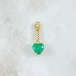 Dije Corazón Colgante en Redes 2gr / 2.5cm / Esmeraldas 2.29 Qts Diamantes 13pts Oro Amarillo 18K (Joya) ©
