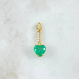 Dije Corazón Colgante en Redes 2gr / 2.5cm / Esmeraldas 2.29 Qts Diamantes 13pts Oro Amarillo 18K (Joya) ©