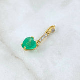 Dije Corazón Colgante en Redes 2gr / 2.5cm / Esmeraldas 2.29 Qts Diamantes 13pts Oro Amarillo 18K (Joya) ©