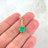 Dije Corazón Colgante en Redes 2gr / 2.5cm / Esmeraldas 2.29 Qts Diamantes 13pts Oro Amarillo 18K (Joya) ©