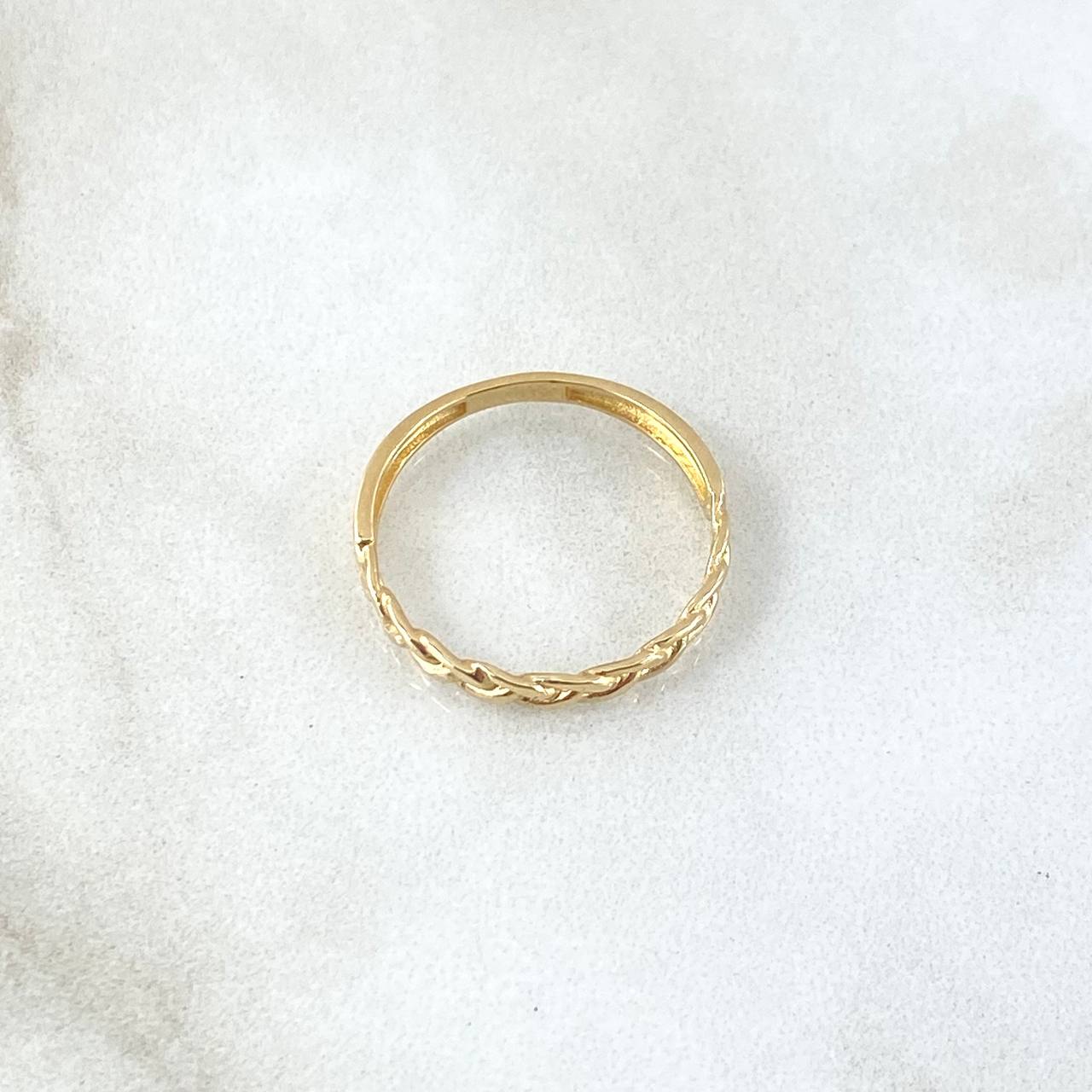 Anillo Trenzado 1.4gr / T7 / Liso Oro Amarillo 18K