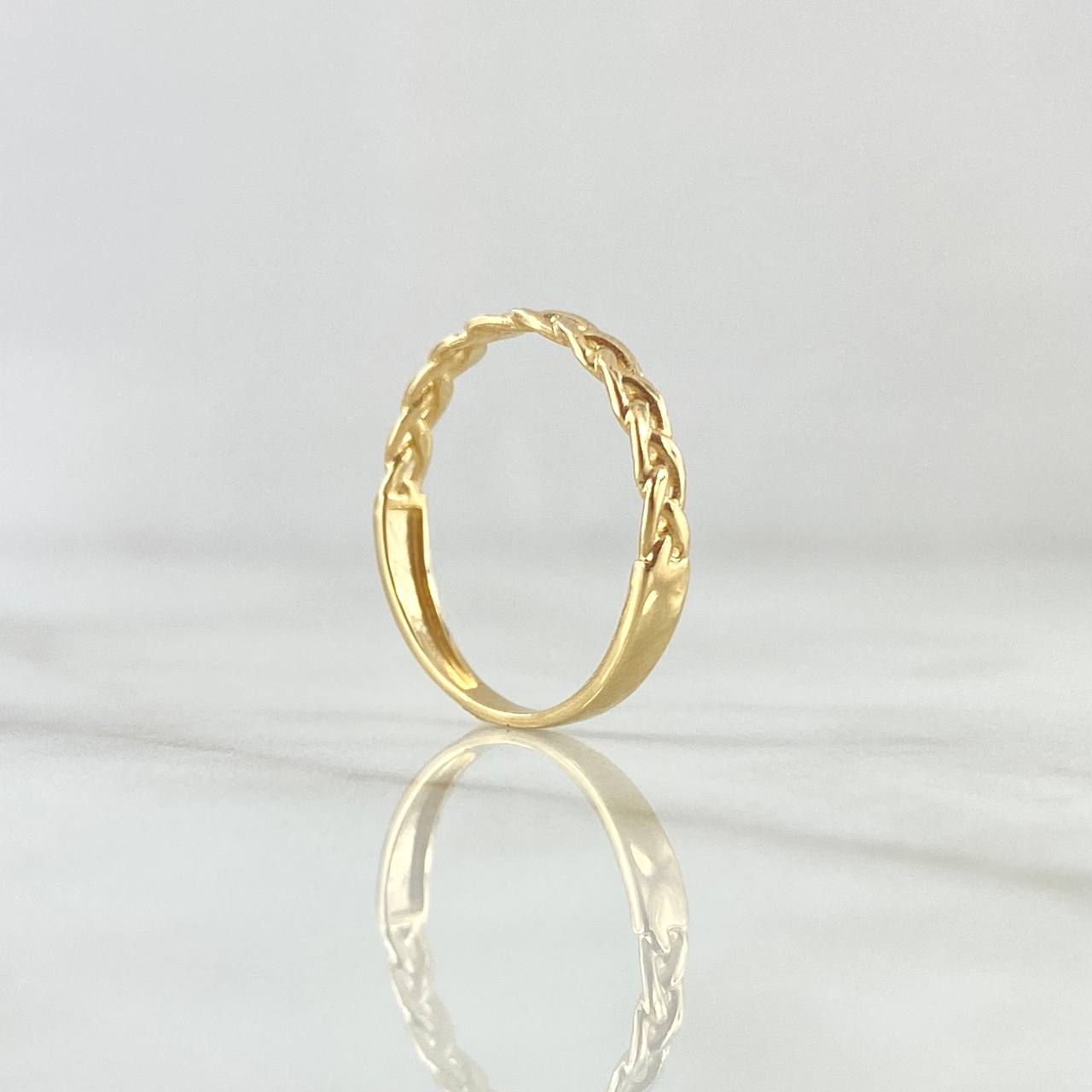 Anillo Trenzado 1.5gr / T7 / Liso Oro Amarillo 18K