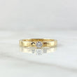 Anillo Solitario Liso Grueso 1.95gr / T6 / Circon Blanco Oro Amarillo 18K