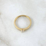 Anillo Solitario Liso Grueso 1.85gr / T6 3/4 / Circon Blanco Oro Amarillo 18K