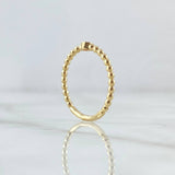 Anillo Solitario Bisel Esferas 1.6gr / T6 1/4 / Circon Fucsia Oro Amarillo 18K