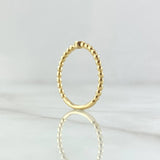 Anillo Solitario Bisel Esferas 1.65gr / T6 1/2 / Circon Azul Rey Oro Amarillo 18K