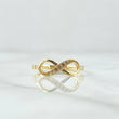 Anillo Medio Infinito 1.5gr / T6 3/4 / Circones Blancos Oro Amarillo 18K