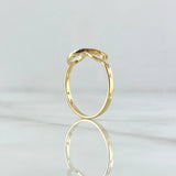 Anillo Medio Infinito 1.5gr / T6 3/4 / Circones Blancos Oro Amarillo 18K