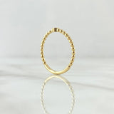 Anillo Solitario Bisel Esferas 1.7gr / T7 1/4 / Circon Verde Oro Amarillo 18K