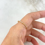 Anillo Circulos Churumbela 1.15gr / T7 1/4 / Circones Blancos Oro Amarillo