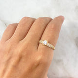 Anillo Solitario Oso Ts 2.65gr / T6/1/2 / Circones Blanco Oro Amarillo