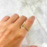 Anillo Corona 2.65gr / T7 1/4 / Circones Negros Oro Amarillo