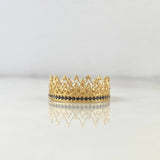 Anillo Corona 2.65gr / T7 1/4 / Circones Negros Oro Amarillo