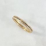 Anillo Rustico Carril 3.75gr / T9 / Circones Negros Oro Amarillo