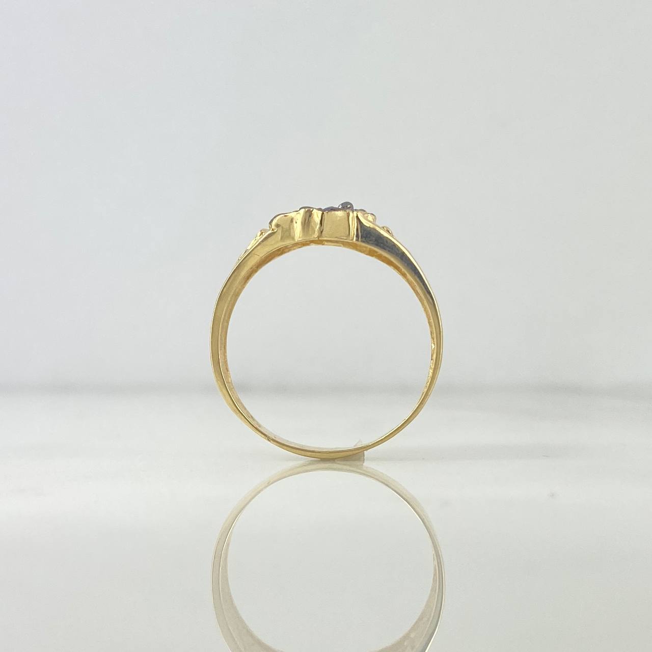 Anillo San Miguel Arcángel 4.95gr / T10 / Texturizado Dos Oros Amarillo Blanco *