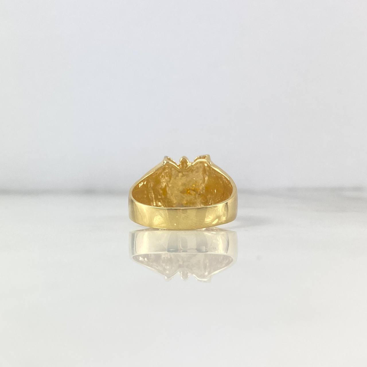 Anillo San Miguel Arcángel 4.95gr / T10 / Texturizado Dos Oros Amarillo Blanco *