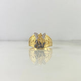 Anillo San Miguel Arcángel 4.95gr / T10 / Texturizado Dos Oros Amarillo Blanco *