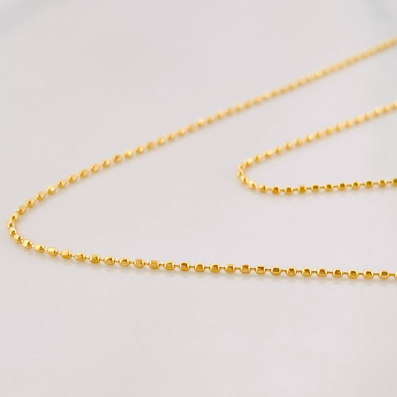 Cadena Militar 1.4g / 45cm / 0.8mm Oro Amarillo 18K