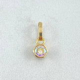 Dije Piedra Exagonal 0.7gr / 1.2cm / Nac.Esp. Oro 18K