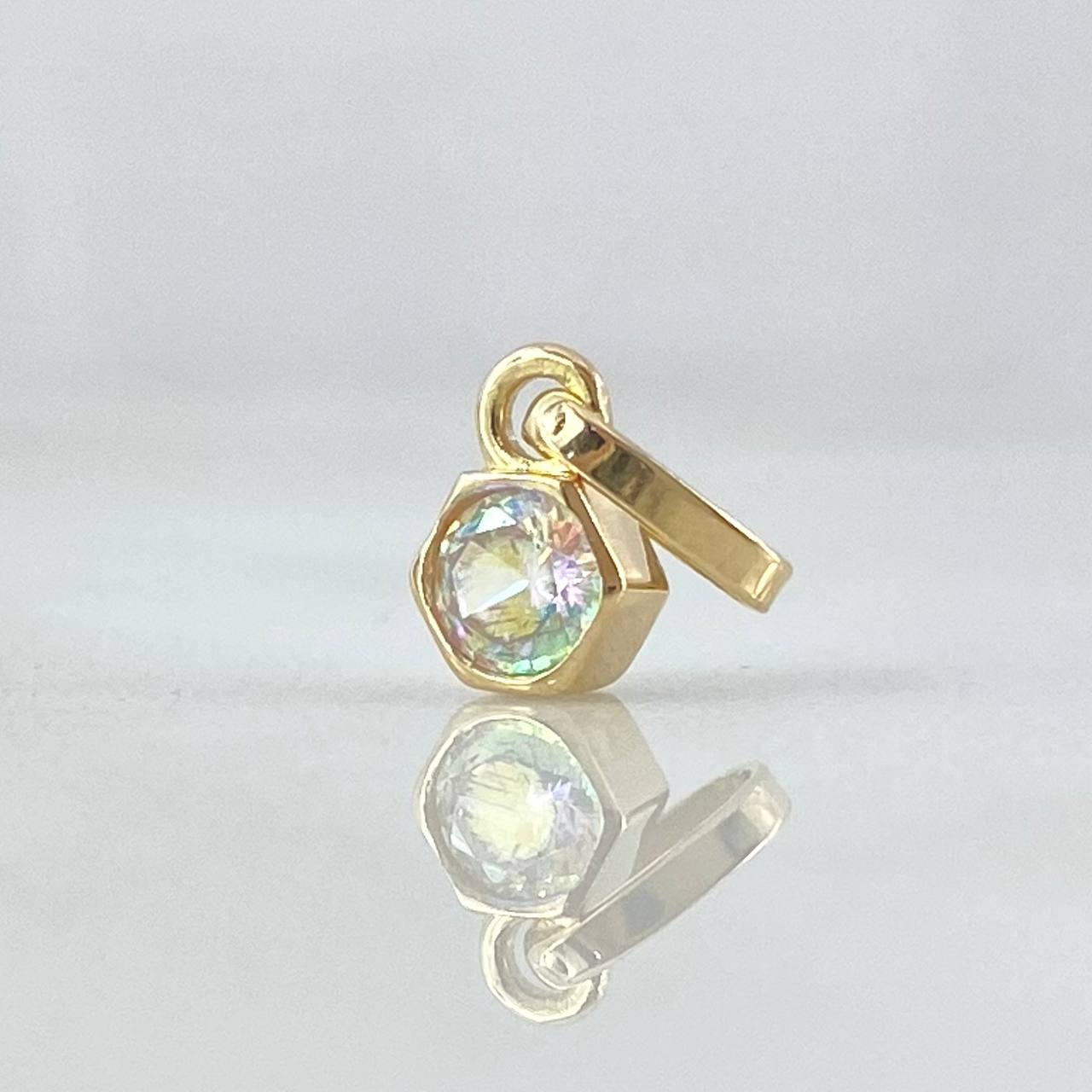 Dije Piedra Exagonal 0.7gr / 1.2cm / Nac.Esp. Oro 18K
